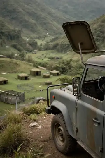 Two raptors tearing apart a log-and-earth bunker emplacement, soft dirt and bark flying, glimpses of an iron cage being pried out from under the rubble.